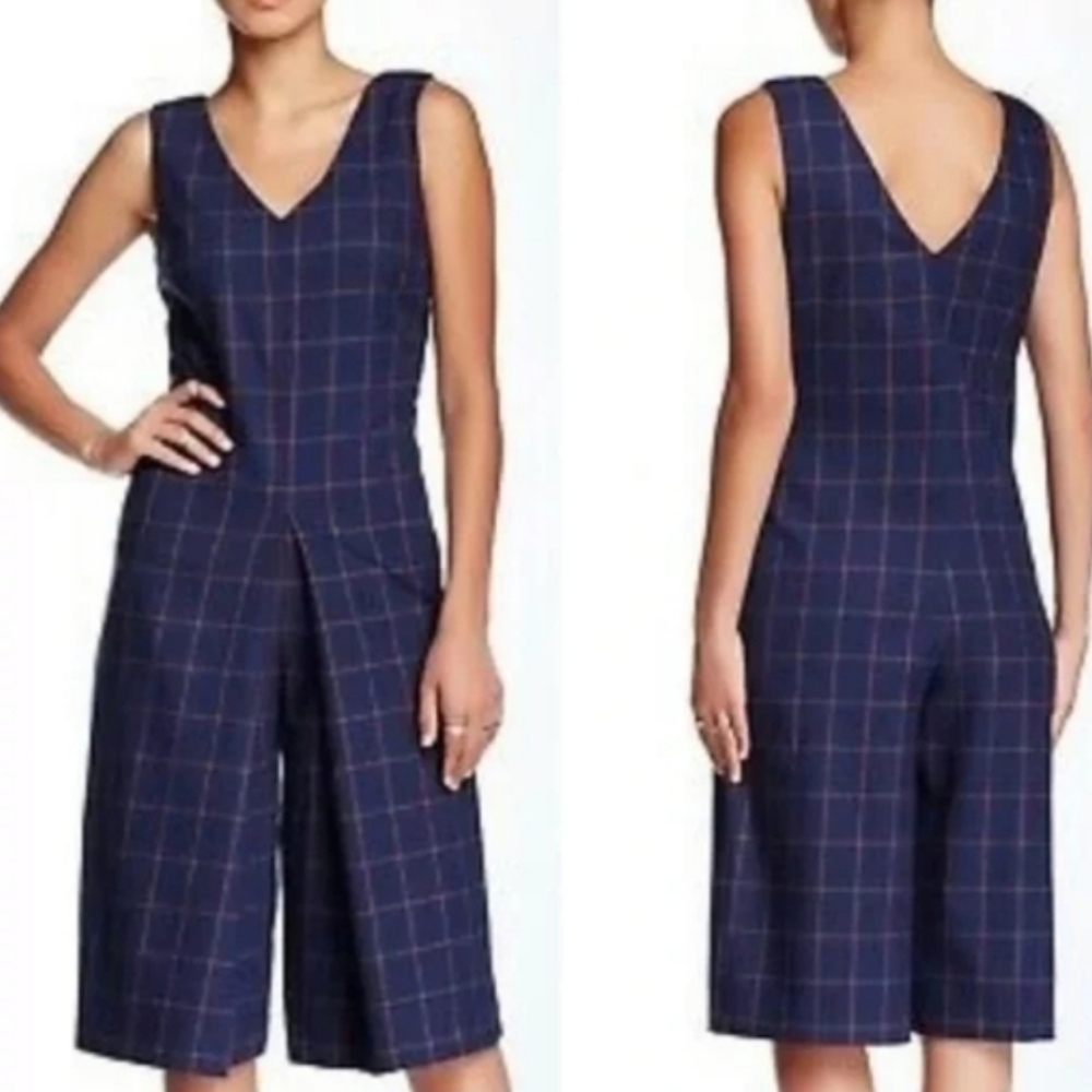 Romeo & Juliet Couture Blue Checkered Jumpsuit